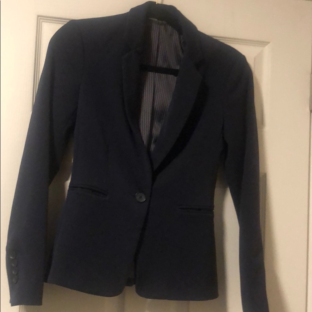 classic, fitted navy blue Express blazer